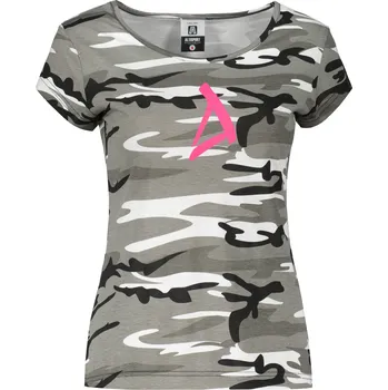 Dámské tričko Dámské triko ALTISPORT ALW002C122 CAMO GREY/RŮŽOVÁ XS