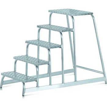 Žebřík Z600 Pevná hliníková pracovní podesta - 5 stupňů| 40035