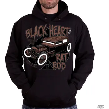 Pánská mikina mikina s kapucí pánské - RAT TRAP - BLACK HEART - 003-0038-BLK