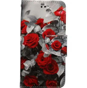 Pouzdro na mobilní telefon Pouzdro iPhone SE 2022 knížkové Červené růže mix (kryt neboli obal na iPhone SE 2022)