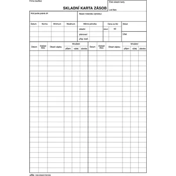 Tiskopis Tiskopis Skladní karta - v množství
