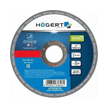 Brusný kotouč Brusný kotouč na kov Högert, 125x6mm, 1ks HT6D636_1ks