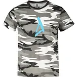 Dětské triko ALTISPORT ALK002C149 CAMO GREY/MODRÁ 110