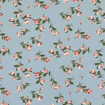 Šatovka N5799 světle modrá, růžovo-bílé kytky, š.150