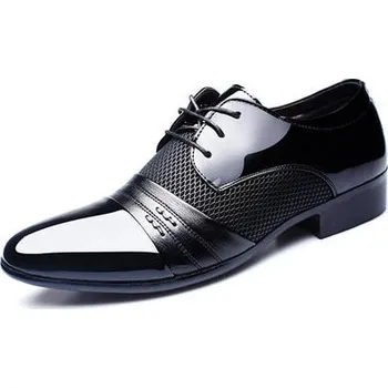 Pánské polobotky Šněrovací a nazouvací pánské polobotky lakované Velikost: 41, Barva (Varianta): Černá šněrovací