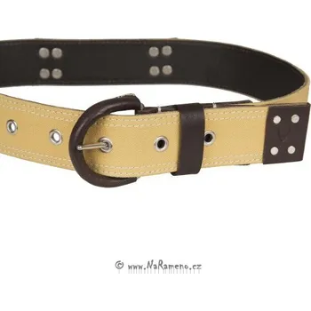 Opasek Kožený opasek HIDESIGN se sponou ušitou z kůže Leather Buckle hnědý, vel. 34" (S) - obvod pasu cca 82-95 cm