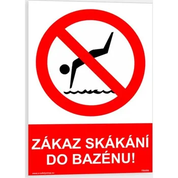 Zákaz skákání do bazénu Samolepka 148 x 210 mm (A5) tl. 0.1 mm - Kód: 06427