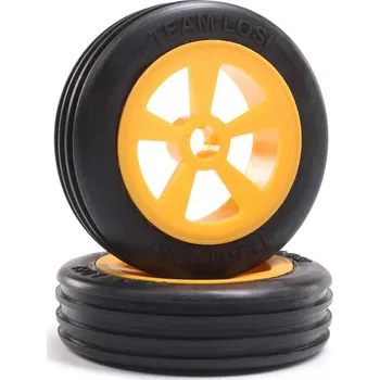 RC vybavení Losi kolo přední s pneu Rib, oranžové (2): Mini JRX2
