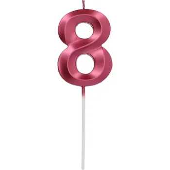 Dortová svíčka Folat Svíčka Glamour číslo 8 Bordo Metallic