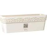 Truhlík 50cm BÍLÝ/travertin CLOE+miska