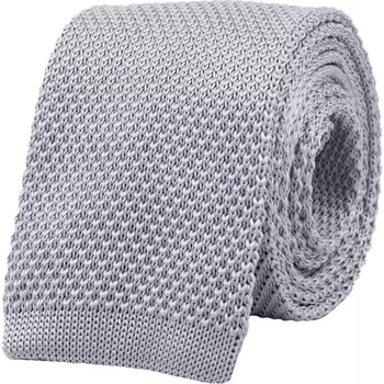 Kravata Bubibubi Světlešedá pletená kravata Silver