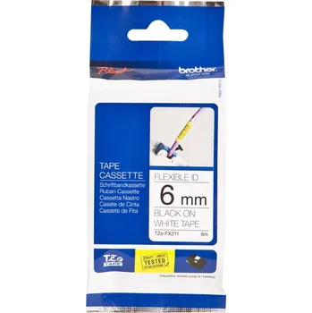 Tiskárna štítků TZE-FX211, bílá / černá, 6mm BROTHER