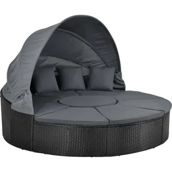 Zahradní pohovka InternetovaZahrada Puerto Plata zahradní postel černá/tmavě šedá