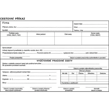 Tiskopis Tiskopis Cestovní příkaz A5