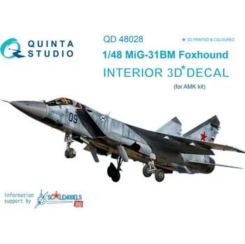 Plastikový model Quinta studio 1/48 MiG-31BM 3D-Print&colour Interior (AMK)
