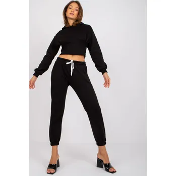 Tepláková souprava Brunete s crop-topovou mikinou černá