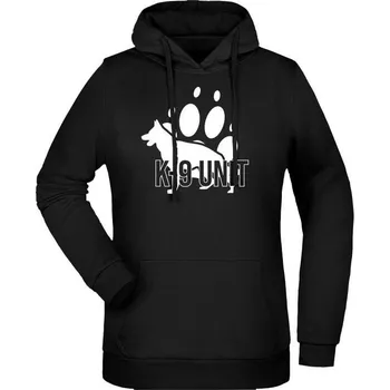Dámská mikina Dámská mikina s kapucí K9 UNIT - tlapa - černá