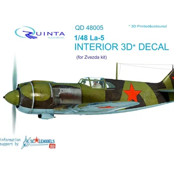 Plastikový model Quinta studio 1/48 La-5 3D-Print&colour Interior (ZVE)