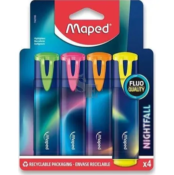 Zvýrazňovač Zvýrazňovač Maped Fluo PEPS NIGHTFALL 4 BARVY