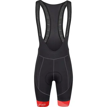 Cyklistické kalhoty kraťasy F STRIPE se šráky a vl, černo-červené L