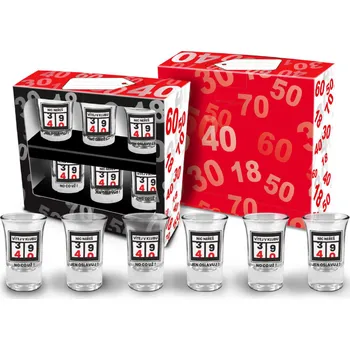 Sklenice Narozeninové panáky 6 ks - Výročí 40