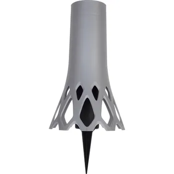 Smuteční dekorace Plastia Roseta se zápichem 30 cm stříbrná