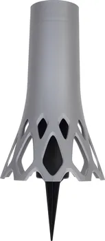 Váza Plastia Roseta se zápichem 30 cm stříbrná