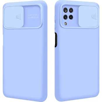 Pouzdro na mobilní telefon Kryt Samsung Galaxy S22 s krytem fotoaparátu - světle modrý