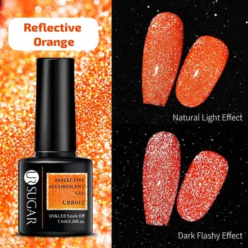 Lak na nehty URSugar UR Sugar reflexní UV gel: Reflective Orange, 7,5 ml