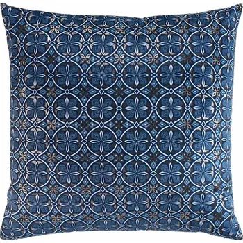 Povlak na polštářek Douceur d'intérieur Dekorační povlak na polštář JOAN, art deco vzor, 60 x 60 cm, modrý