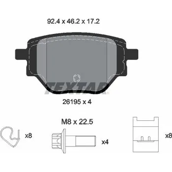 Brzdová destička Sada brzdových destiček, kotoučová brzda TEXTAR 2619501