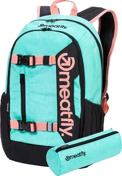 Školní batoh Meatfly Basejumper Mint Heather 22 l + penál modrý