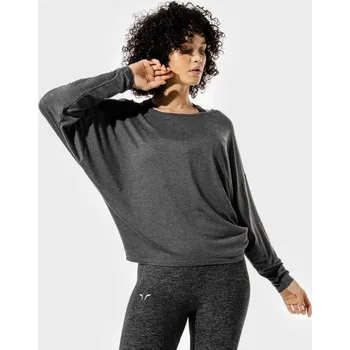 Dámské tričko SQUATWOLF Dámské Tričko Batwing Top Black Marl XS šedá