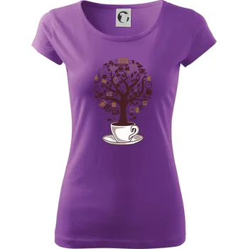 Dámské tričko Coffee Tree parts from school icon - Dámské triko Pure - 3XL ( Fialová )