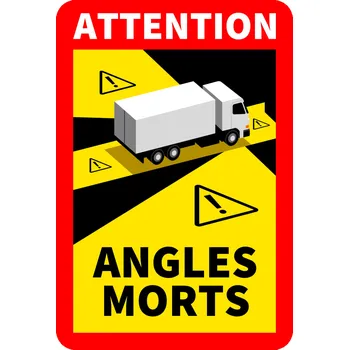 Značení Mrtvý úhel / Angles Morts nákladní vůz samolepící vinylová fólie 170x250mm