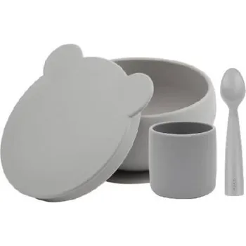 dětská miska MINIKOIOI Set na stolování BLW I Powder grey