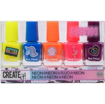 Canenco Sada dětských neonových laků na nehty 5x 8 ml Lak na nehty Canenco Sada dětských neonových laků na nehty 5x 8 ml