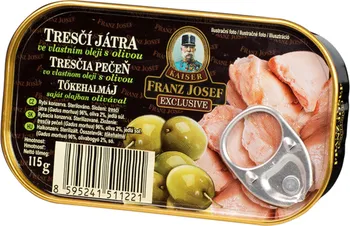 Franz Josef Kaiser Tresčí játra ve vlastním oleji s olivou 115 g