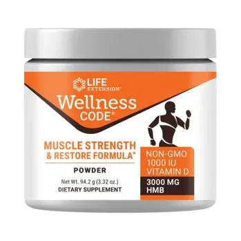 Life Extension Wellness Code® Muscle Strength & Restore Formula Doplněk stravy s HMB a D3 94,2 g, prášek
