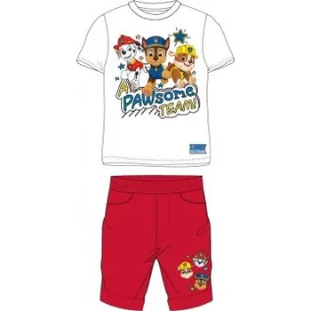 E plus M - Chlapecký bavlněný letní set ( šortky a tričko ) Tlapková patrola / Paw Patrol - bílý 128