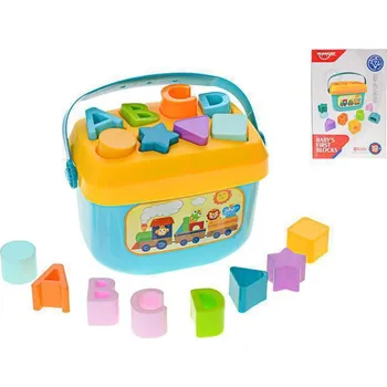 Vkládačka 20x12x13 cm s čísly a tvary 18 m+ 16 ks