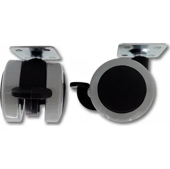 Kolečko ROL-N 50 PU, pásek, plotýnka+brzda (Kolečko nábytkové kování kolo)