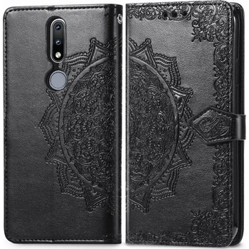 Náhradní kryt pro mobilní telefon VSECHNONAMOBIL 26504 ART Peňaženkový kryt Nokia 2.4 ORNAMENT černý