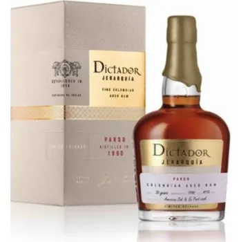 Rum Dictador Jerarquía Pardo 1990 0,7 l