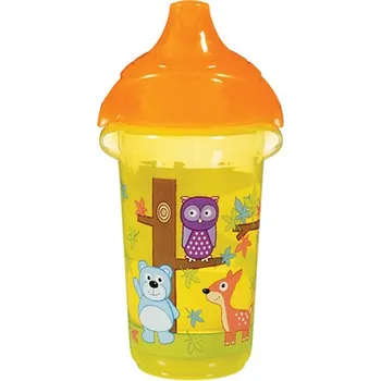 Kojenecká láhev Munchkin Click Lock netekoucí obrázkový hrneček s pítkem 266 ml žlutý/oranžový
