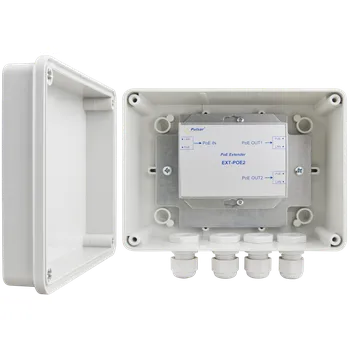 Switch POE EXTENDER PULSAR EXT-POE2H V HERMETICKÉM POUZDŘE PRO 2 IP KAMERY