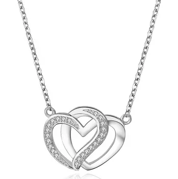 Řetízek Olivie Stříbrný náhrdelník SPOJENÁ SRDCE 4949 Ag 925; ≤3,2 g.