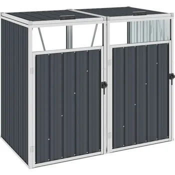 vidaXL Dvojitý přístřešek na popelnice 143 x 81 x 121 cm Přístřešek na popelnici vidaXL Dvojitý přístřešek na popelnice 143 x 81 x 121 cm