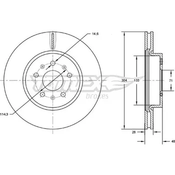 Brzdový kotouč Brzdový kotouč TOMEX Brakes TX 72-93