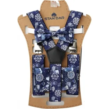 Motýlek Chlapecký/dětský set šle a motýlek modré vzor